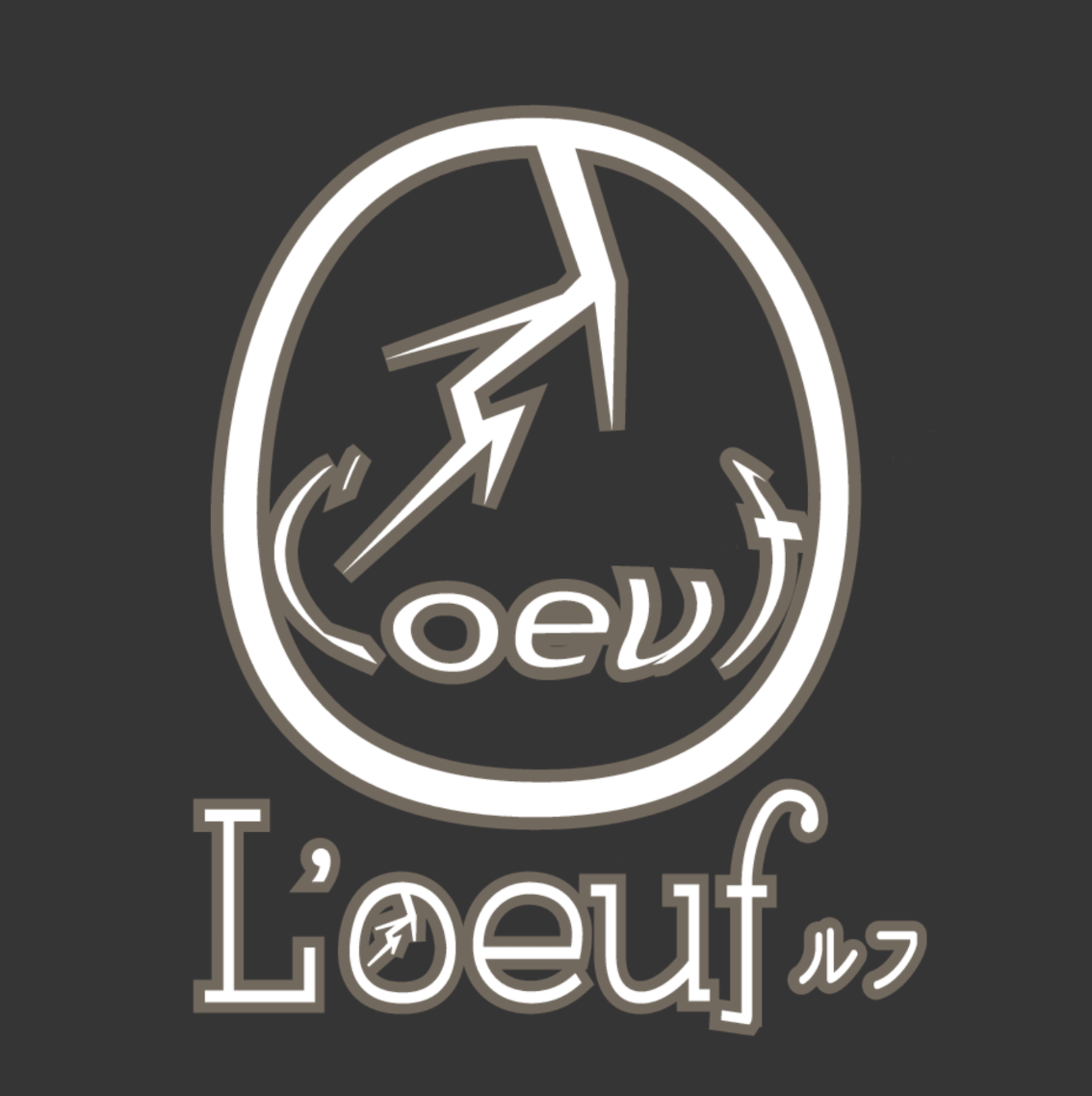L'oeufロゴ入りミニタオル